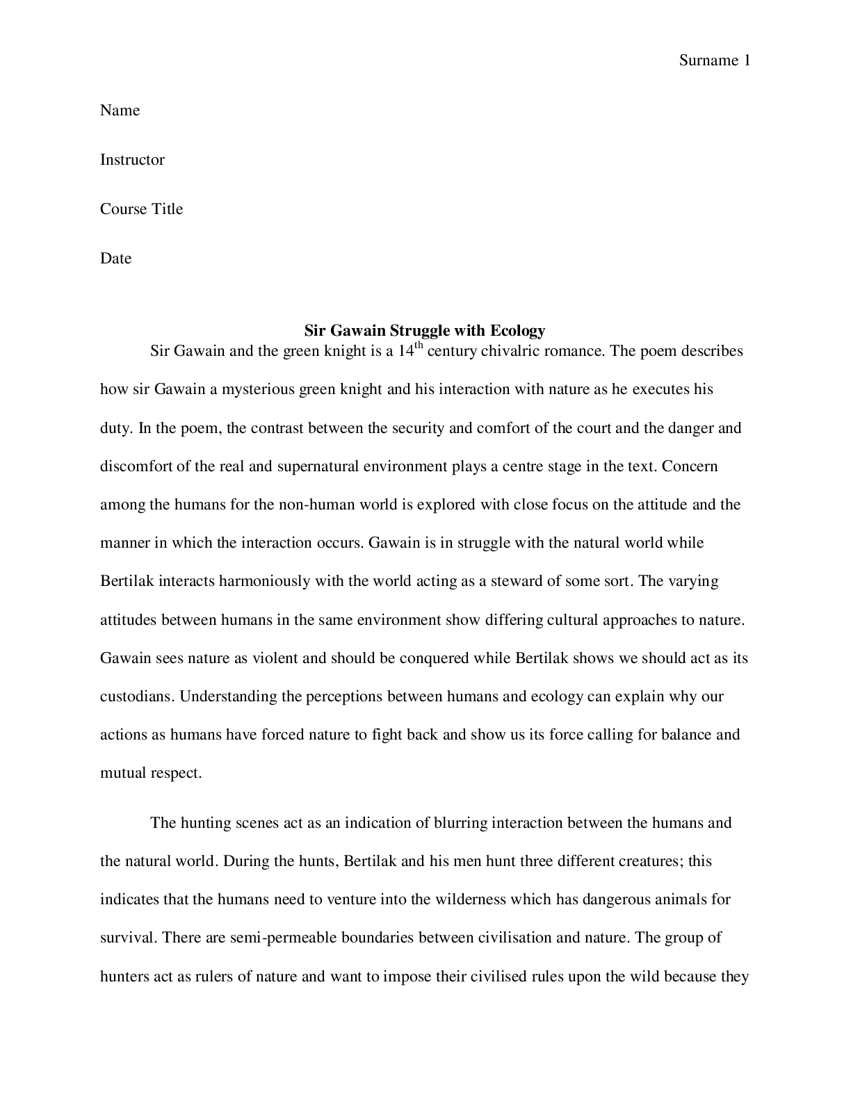 Preview image for Sir Gawain and the Green Knight Analysys